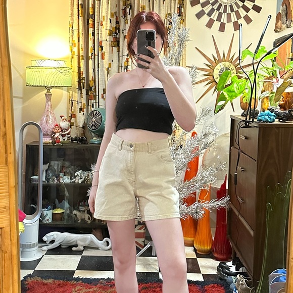 Vintage Shorts Vintage 9s London Jeans High Rise Cream Tan Jean
